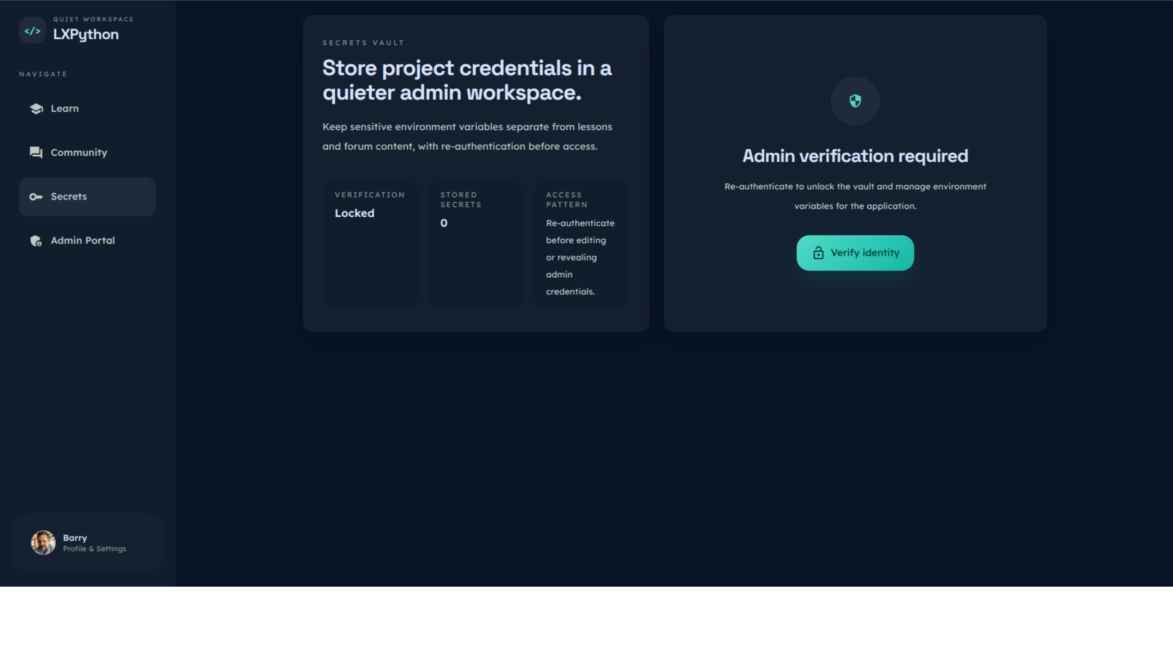 LXPython workspace preview