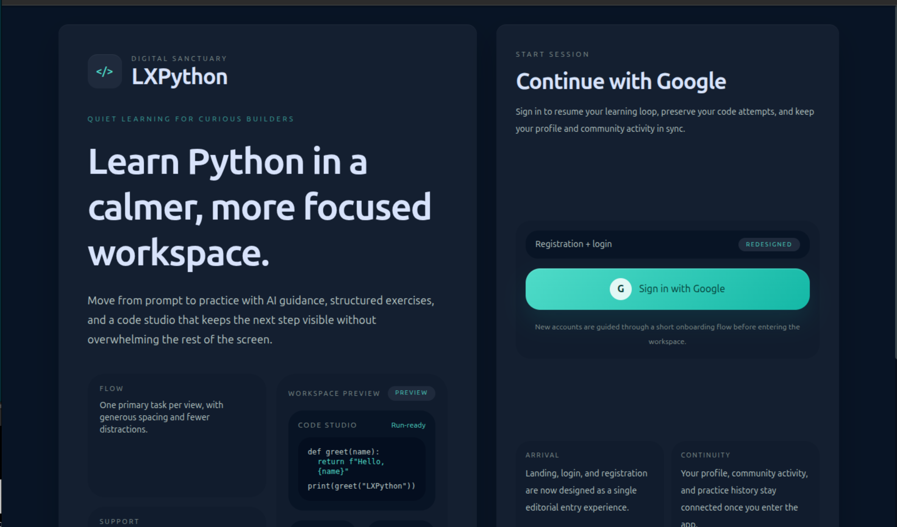 LXPython main screen preview